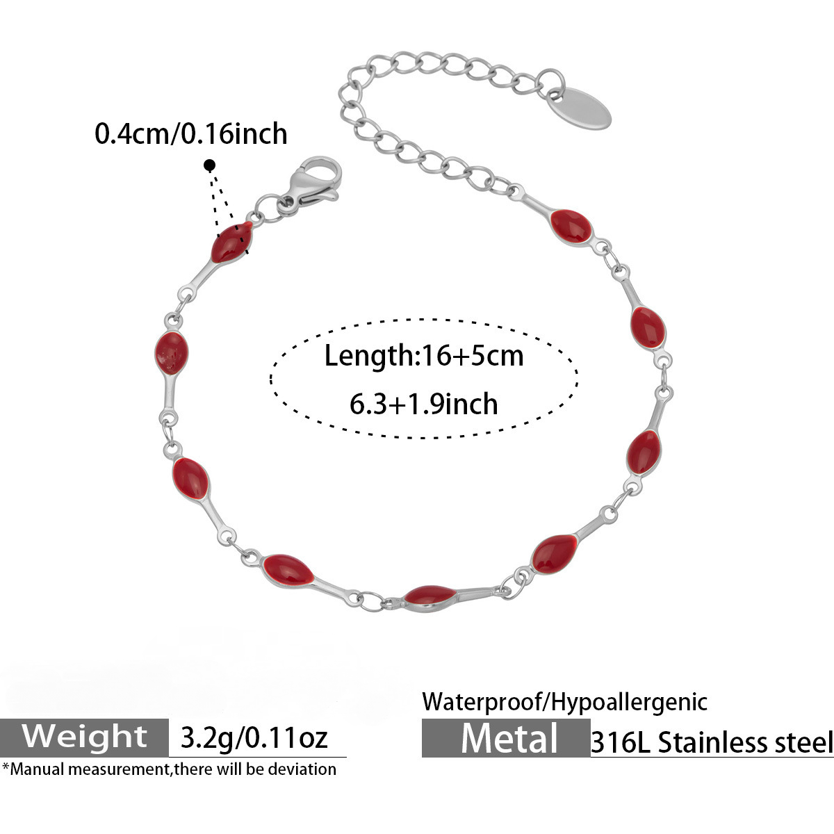 Stainless Steel Enamel Tennis Racket Necklace Bracelet Jewelry Set