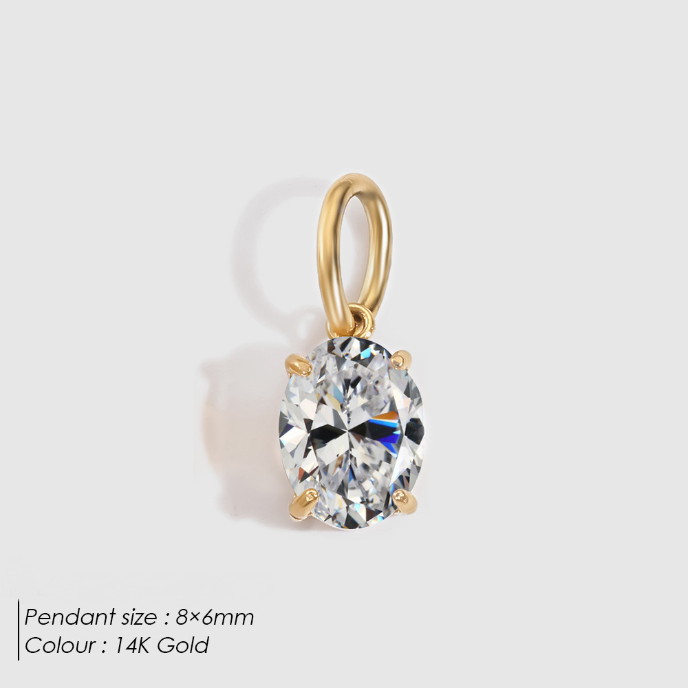 Stainless Steel Cubic Zirconia DIY Necklace Pendant