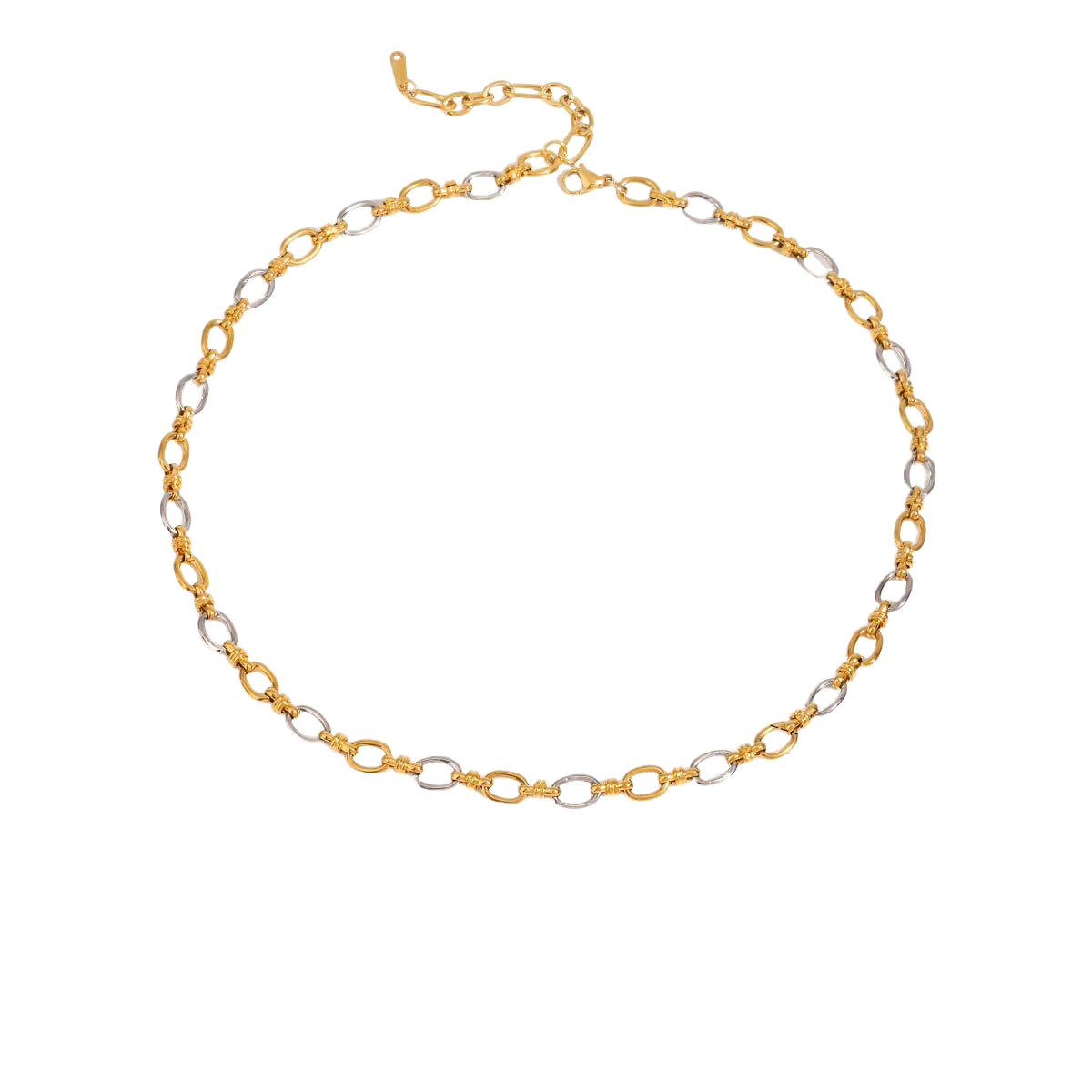 Stainless Steel Oval Geometric Cable Chain Necklace