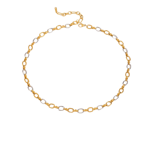 Stainless Steel Oval Geometric Cable Chain Necklace
