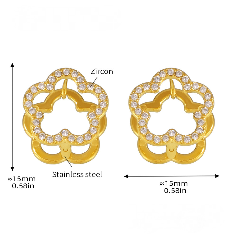 Stainless Steel Flower Reversible Earrings