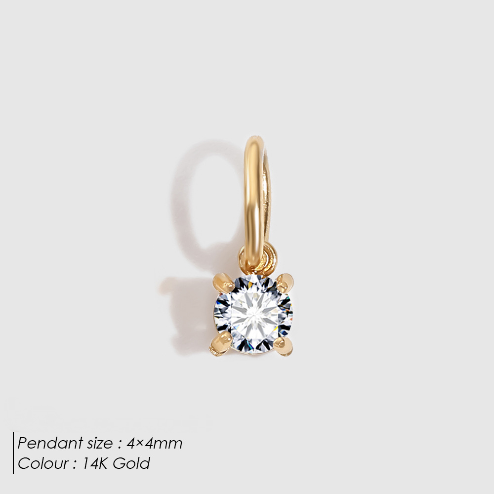 Stainless Steel Cubic Zirconia DIY Necklace Pendant