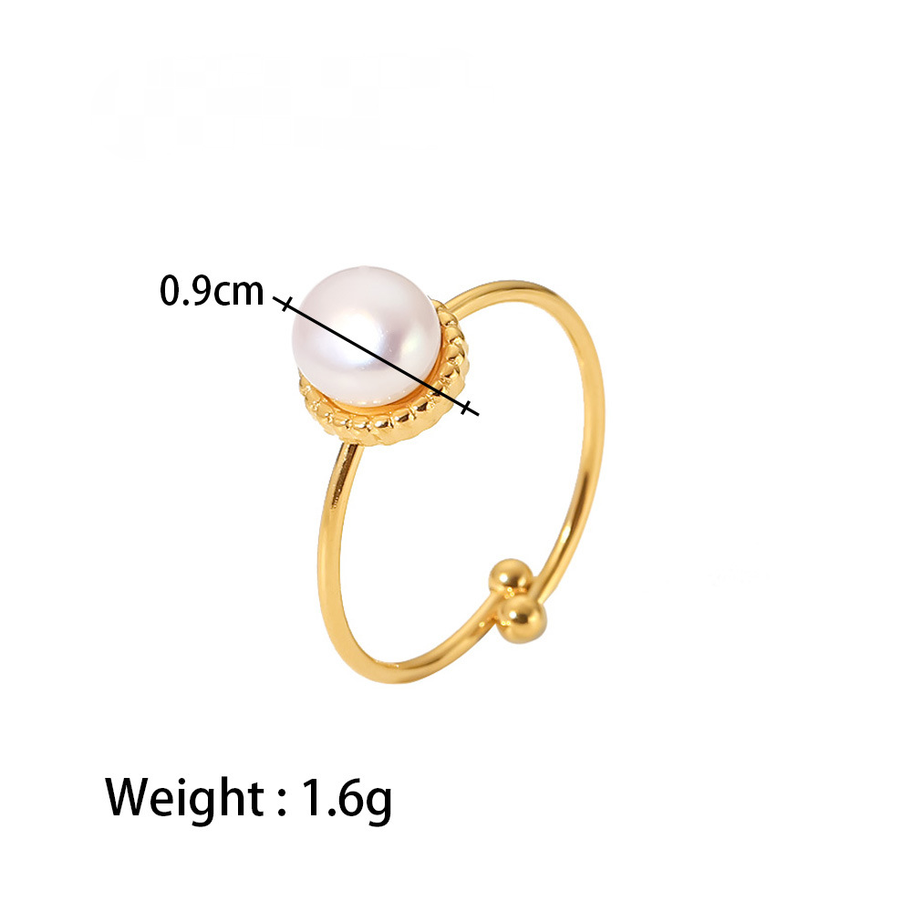 Stainless Steel Freshwater Pearl Ring