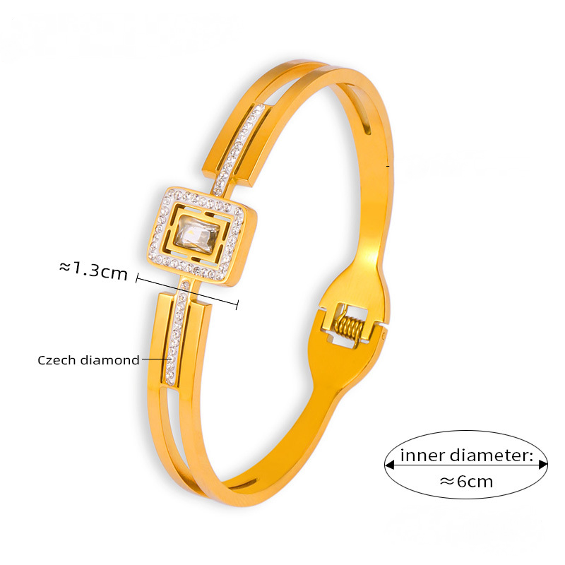 Star Ring Imitation Pearl Square Stainless Steel Bracelet