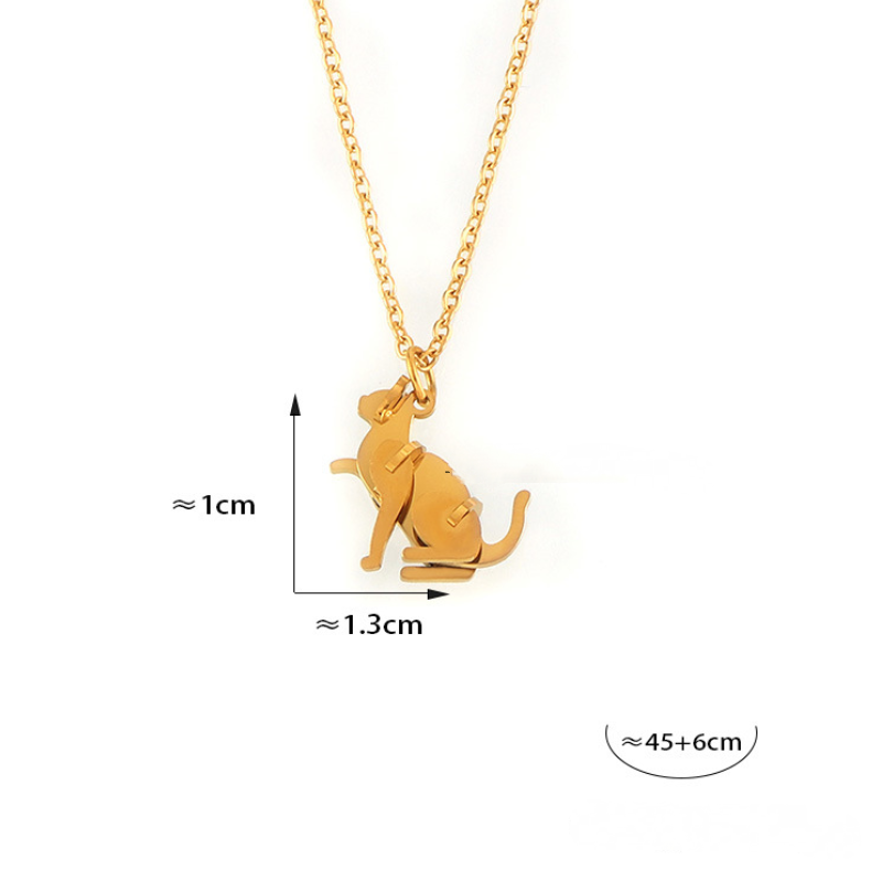 Stainless Steel Animal Shape Pendant Cable Chain Necklace