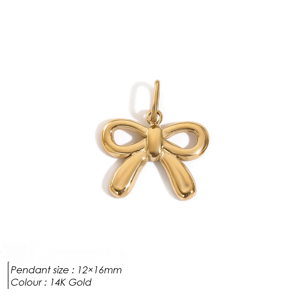 Stainless Steel Hollowed-out Bowknot Series Pendant