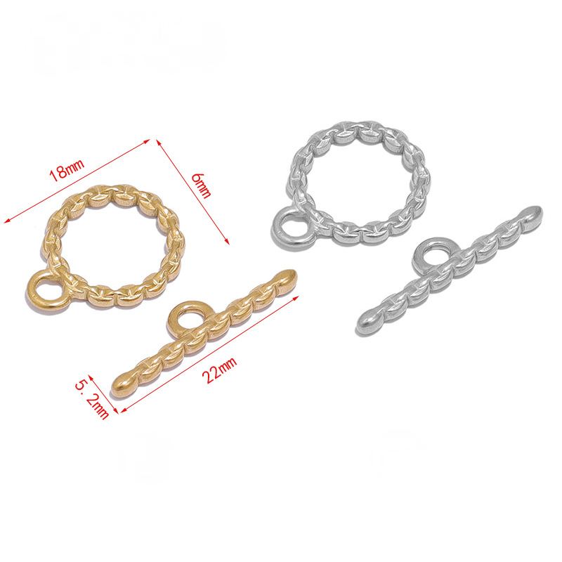 Stainless Steel 18K Gold PVD Toggle Clasp - 4 Pack
