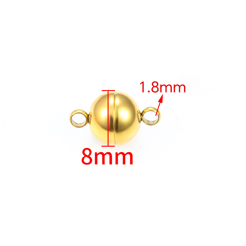 Stainless Steel Heart-shaped Round Magnetic Clasp