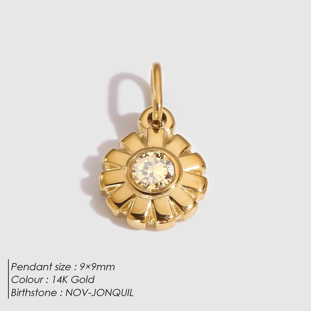Stainless Steel Daisy and Four-leaf Clover Flower Pendant