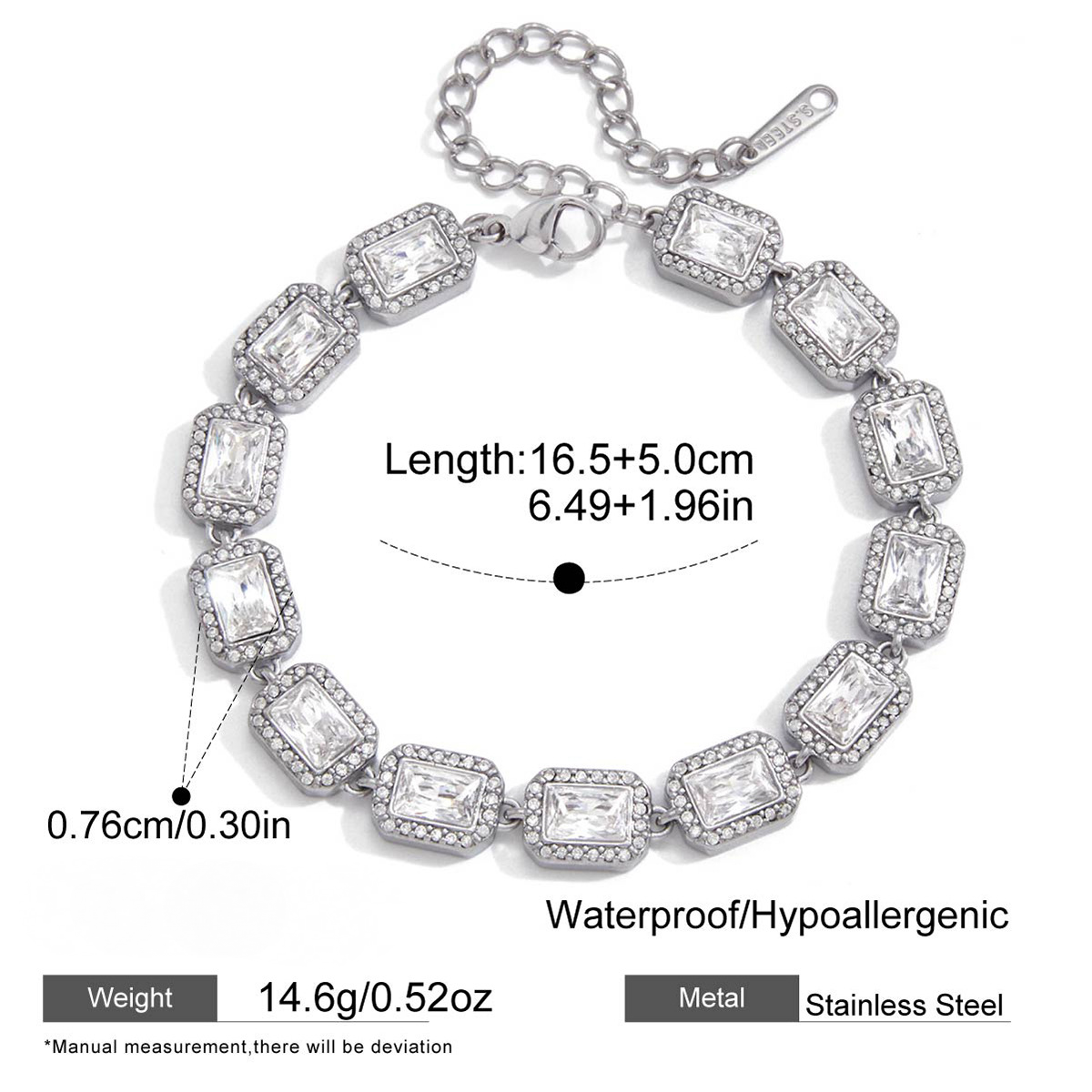 Stainless Steel Cubic Zirconia Tennis Bracelet Collection