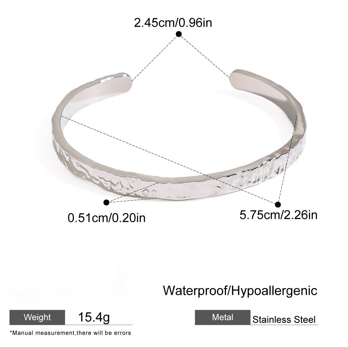 Stainless Steel Texture Bangle Combination