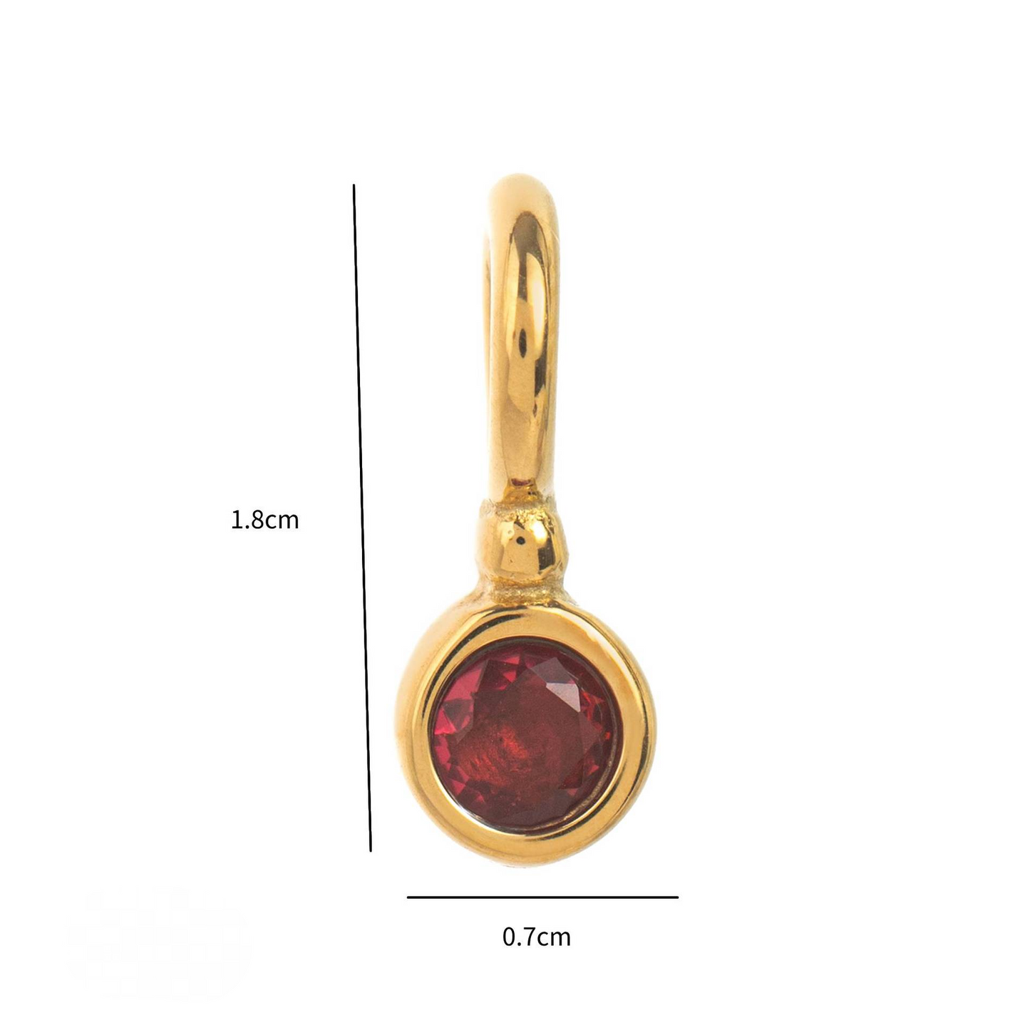Stainless Steel Twelve Birthstone Square Round Pendant