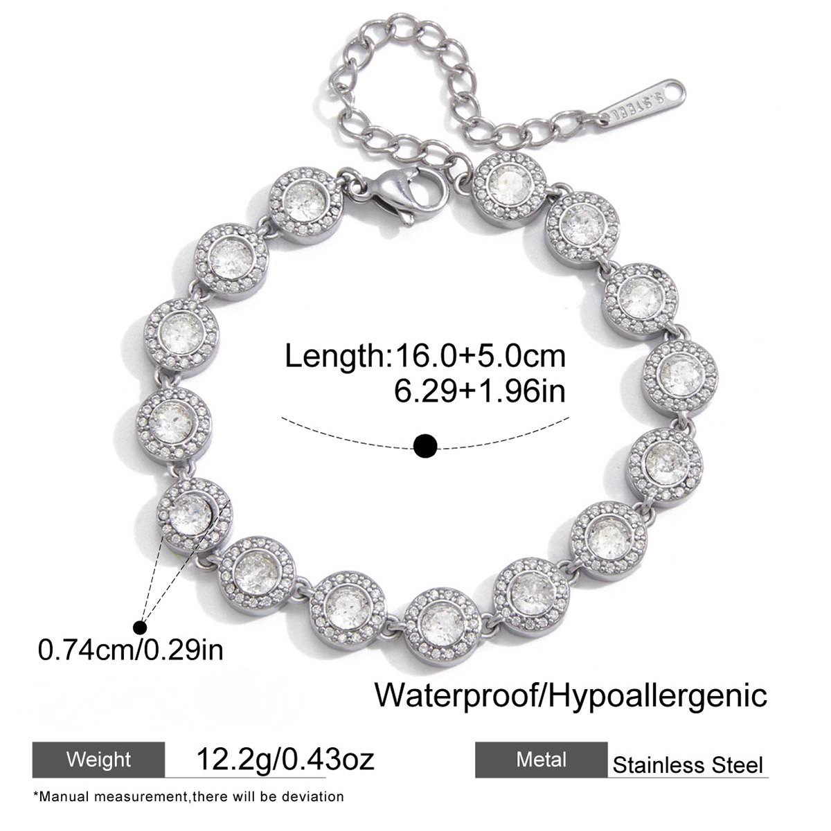 Stainless Steel Cubic Zirconia Tennis Bracelet Collection