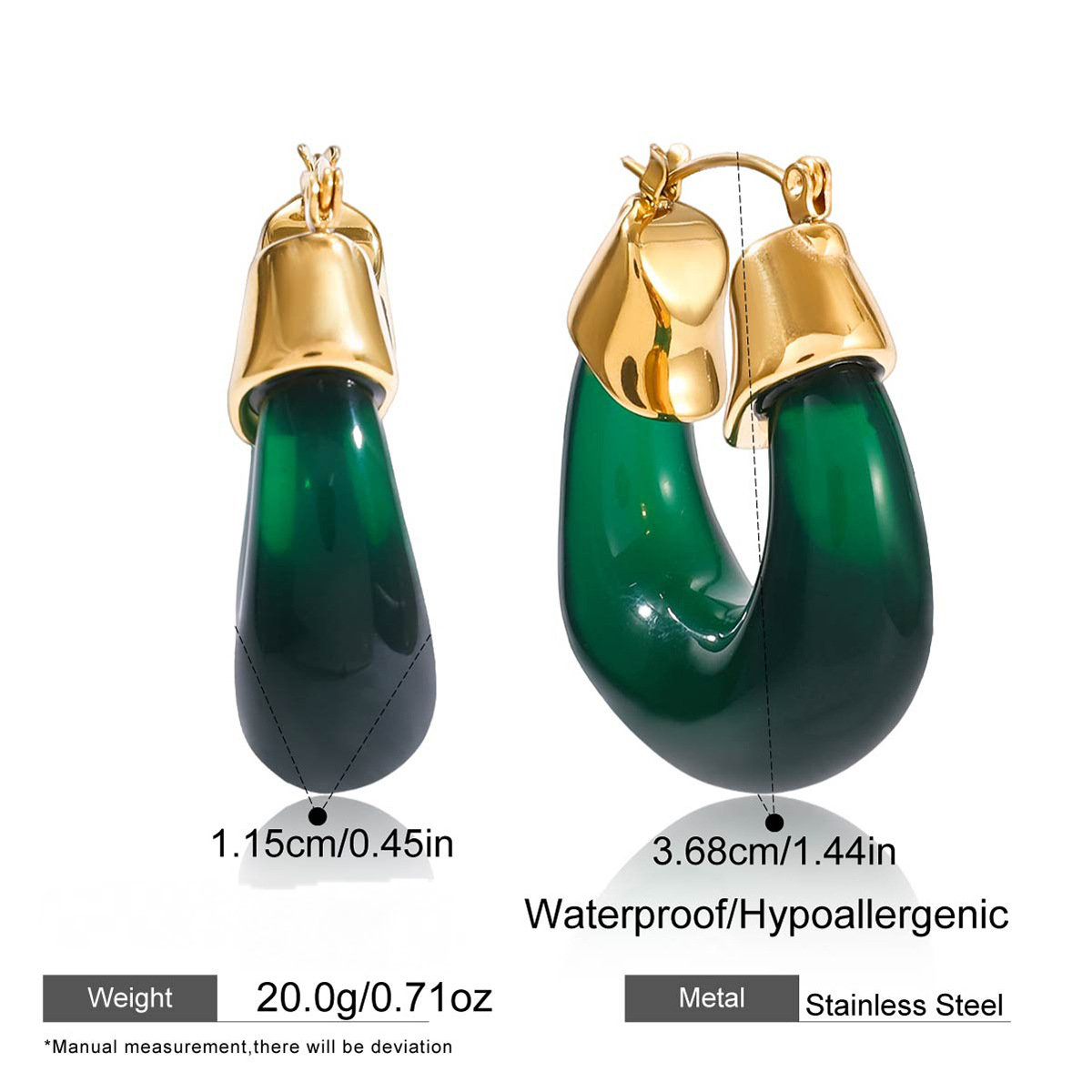 Stainless Steel Resin Bag-shaped Earrings