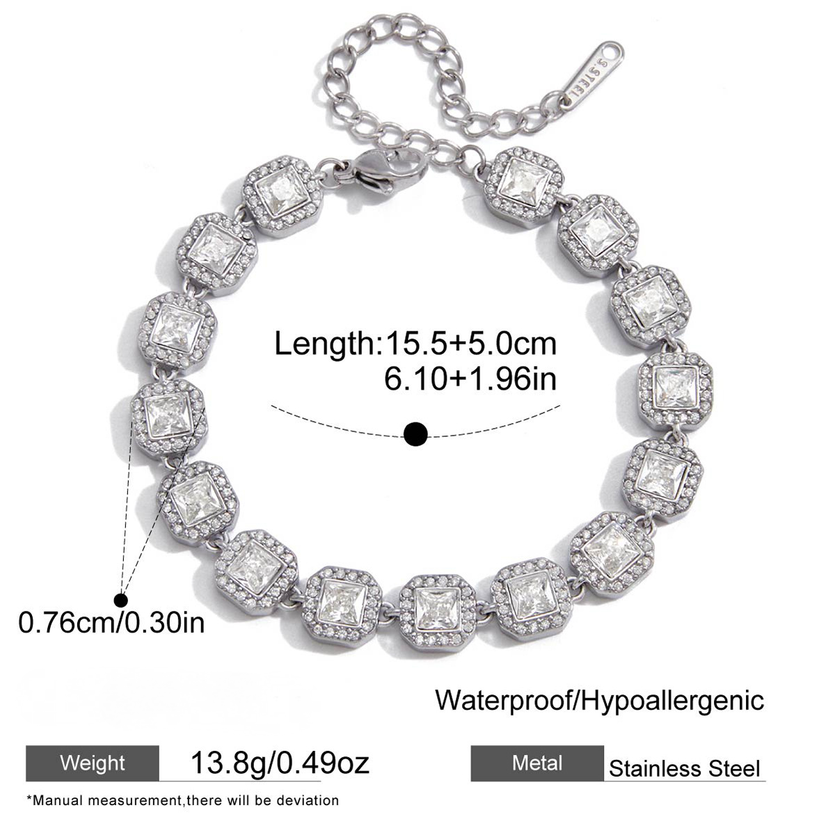 Stainless Steel Cubic Zirconia Tennis Bracelet Collection