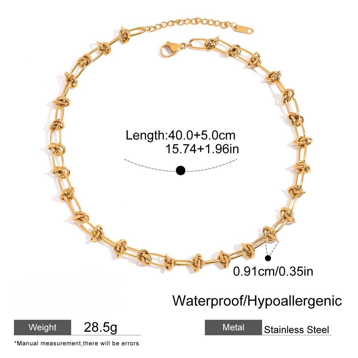 Stainless Steel Geometric Line Splicing Necklace