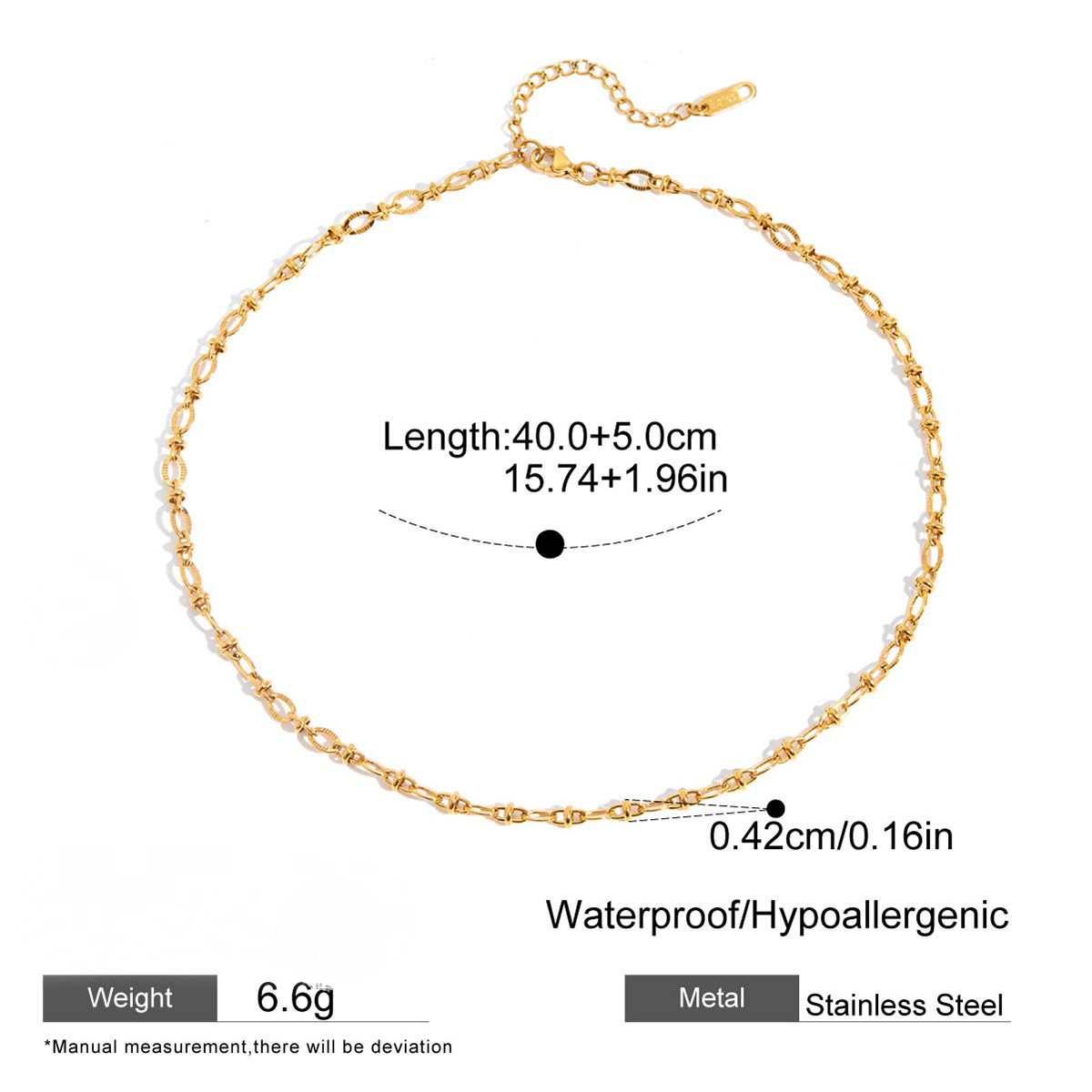 Stainless Steel Snake Chain Choker Necklace