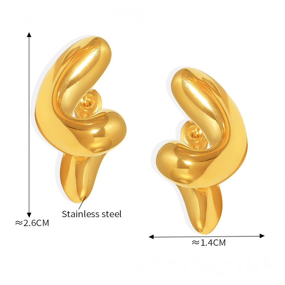 Stainless Steel Polished Minimalist Spiral Hoop Earrings