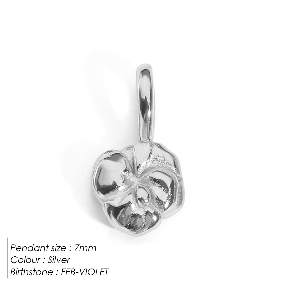 Stainless Steel Birthday Three-dimensional Flower Pendant