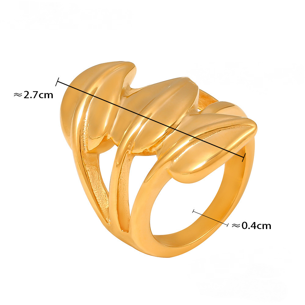Stainless Steel Leaf Shape Stitching Ring