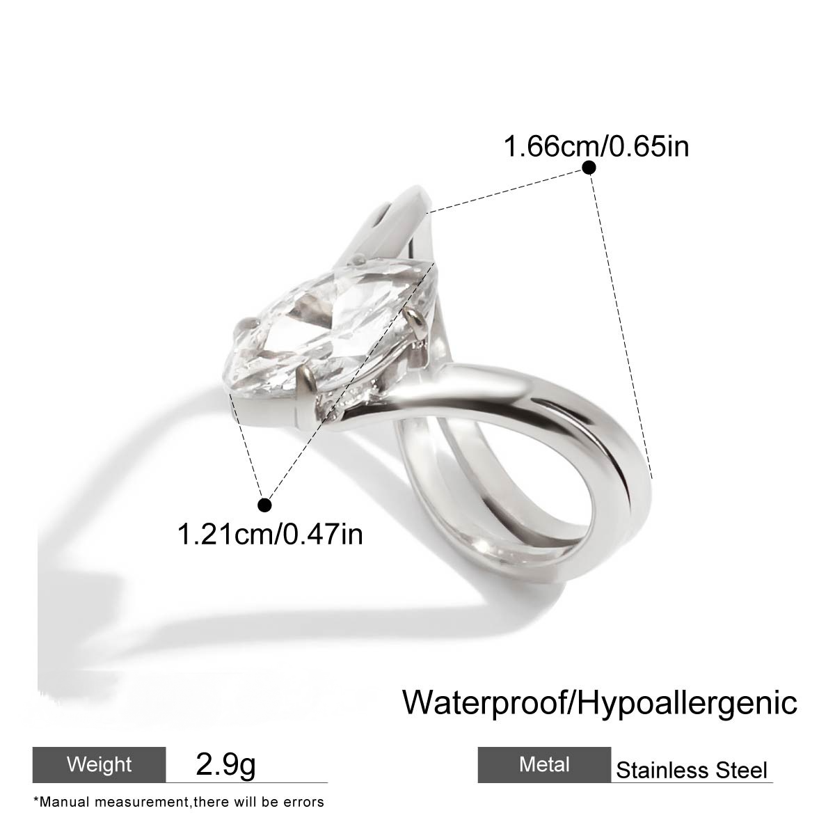 Stainless Steel Cubic Zirconia Ring Combination