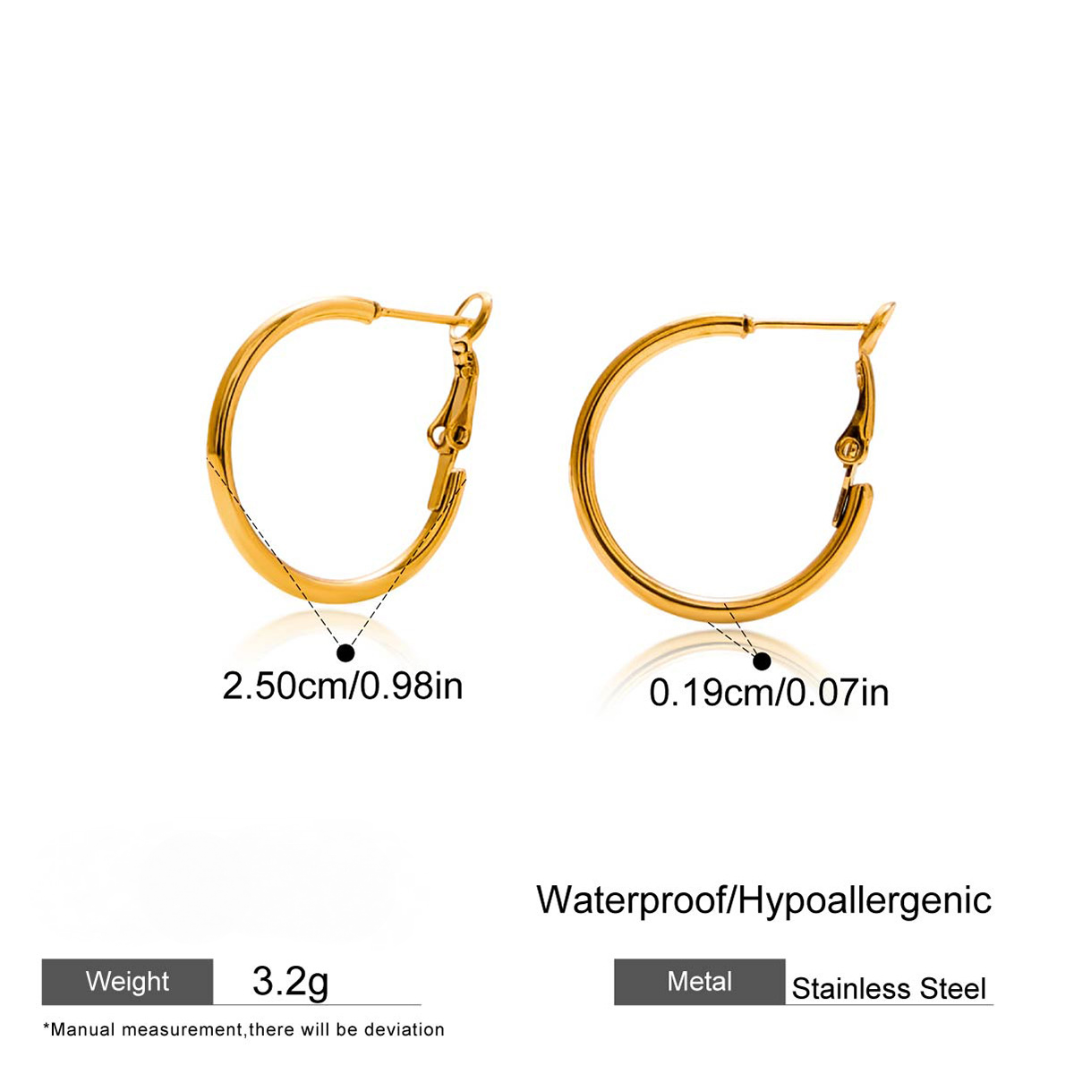 Stainless Steel Glossy Coil Hoop Earrings