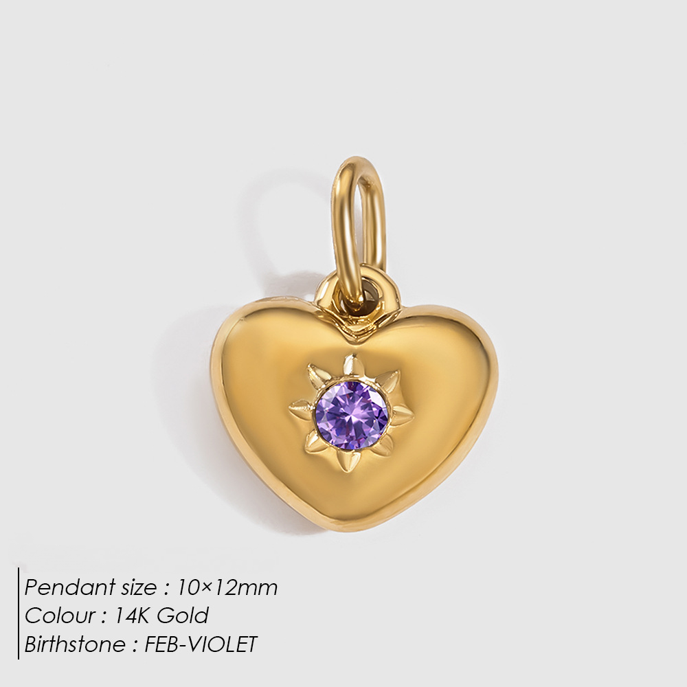 Stainless Steel Rhinestone Heart Pendant
