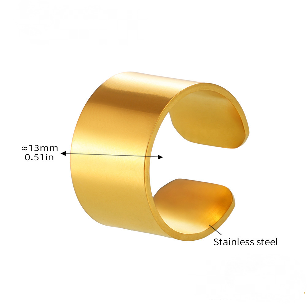 Polished Stainless Steel Chunky Cuff Ring