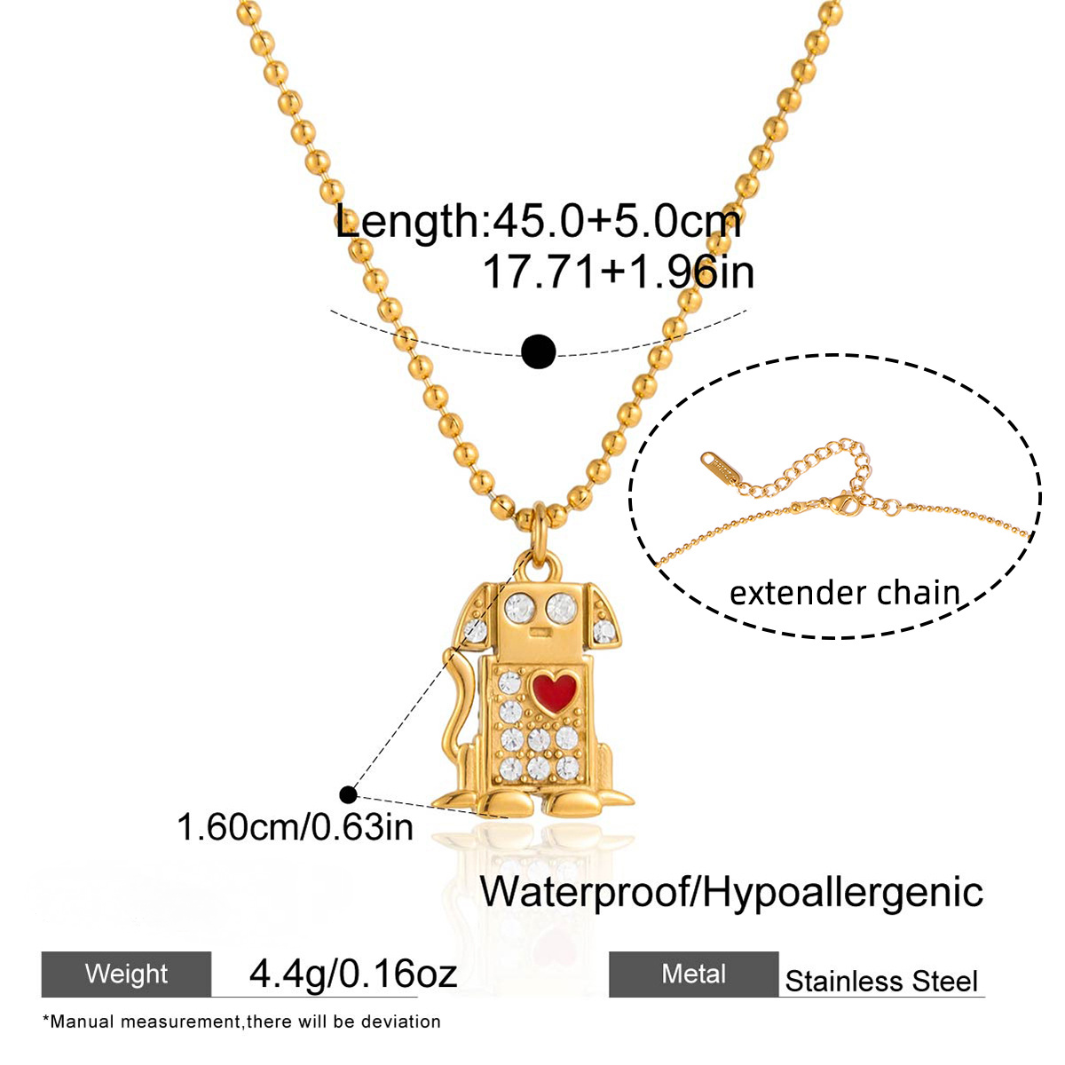 Stainless Steel Pet Cat and Dog Necklace