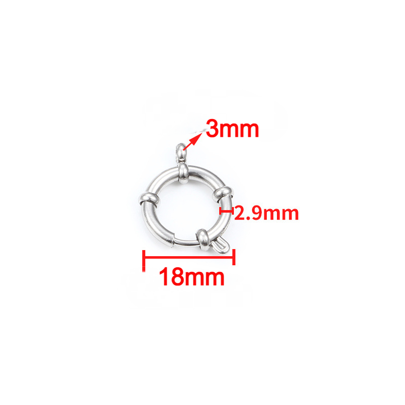 5 Pack Stainless Steel DIY Round Spring Buckle