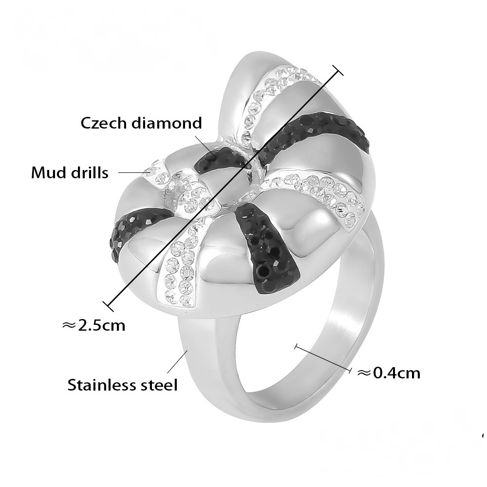 Stainless Steel Conch Czech Diamond Ring