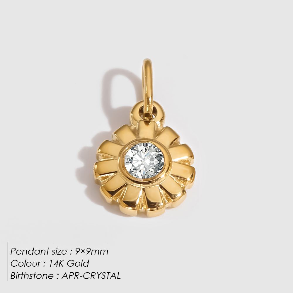Stainless Steel Daisy and Four-leaf Clover Flower Pendant