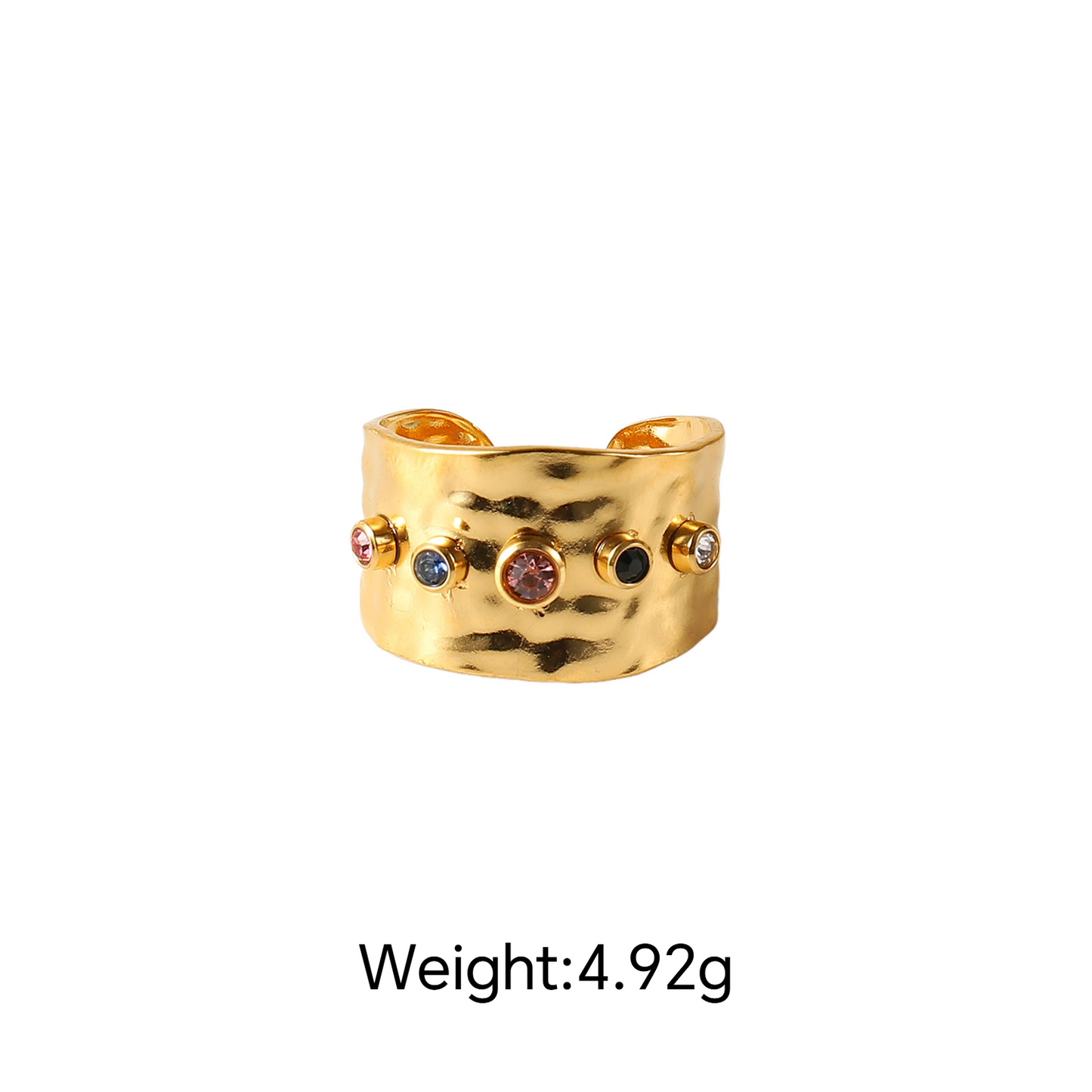 Stainless Steel Irregular Geometric Line Open Ring