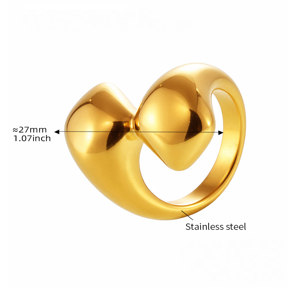 Stainless Steel Irregular Geometric Polished Ring