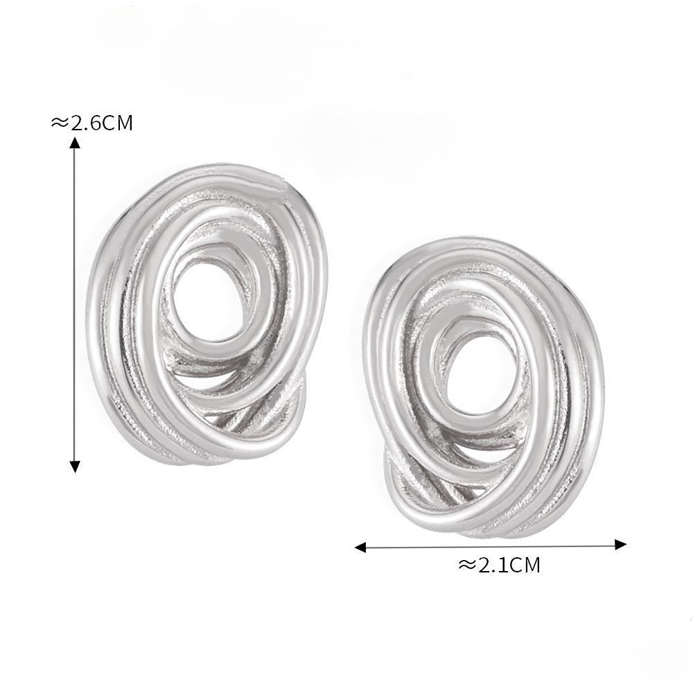 Stainless Steel Textured Exaggerated Hoop Earrings