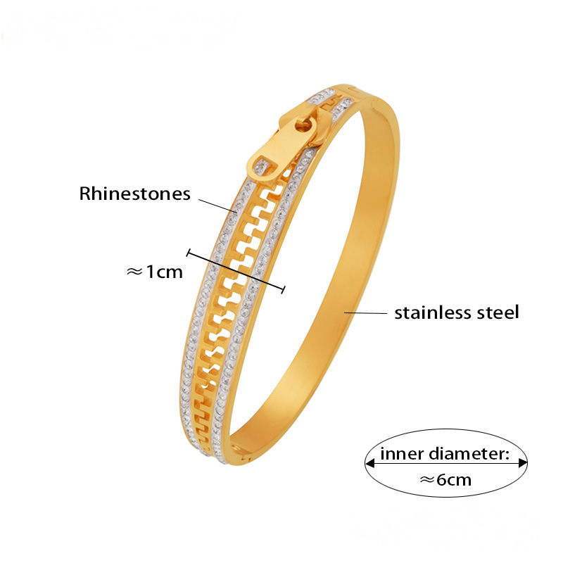 Creative Zipper Stainless Steel Bangle Bracelet