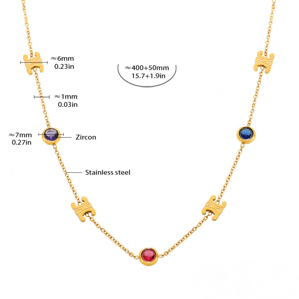 Double C Cubic Zirconia Necklace Bracelet Jewelry Suit