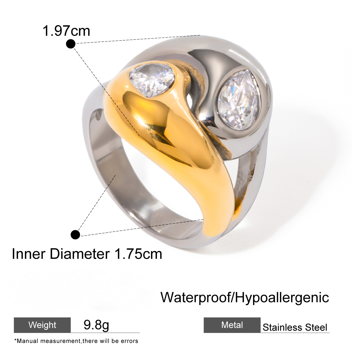 Stainless Steel Exaggerated Retro Ring