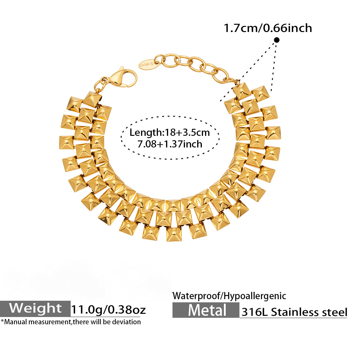 Stainless Steel Thick Chain Necklace Bracelet Jewelry Set