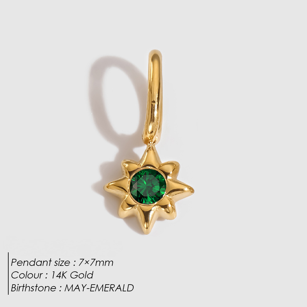 Stainless Steel Cubic Zirconia Star Pendant