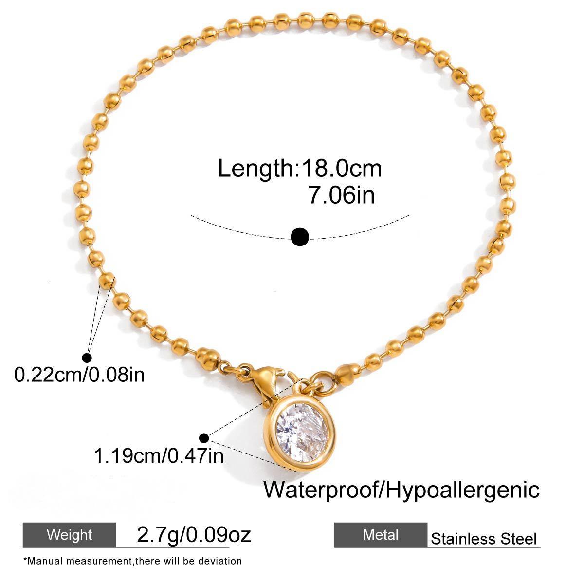 Stainless Steel Round CZ Pendant Necklace Bracelet Earrings Jewelry Set