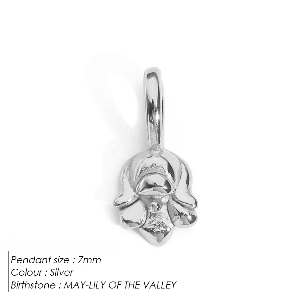 Stainless Steel Birthday Three-dimensional Flower Pendant