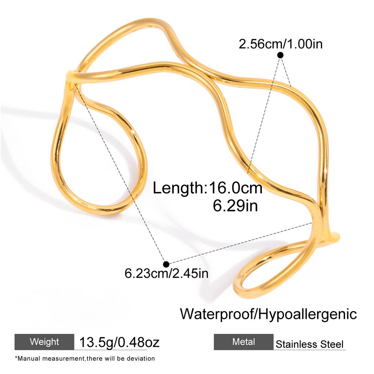 Stainless Steel Double-layer Line Cuff Bracelet