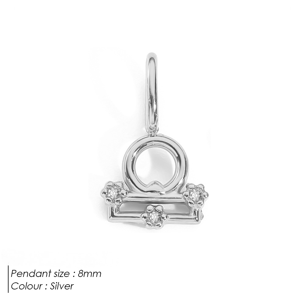 Stainless Steel Diamond-encrusted Constellation Necklace Pendant