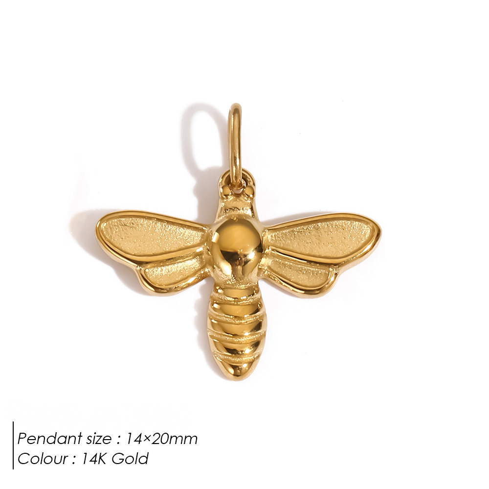 Stainless Steel 14K Gold PVD Butterfly Pendant