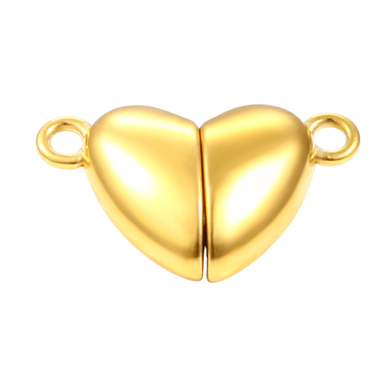 Stainless Steel Heart-shaped Round Magnetic Clasp