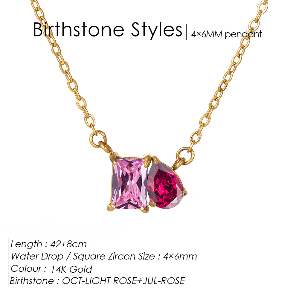 Stainless Steel Heart-shaped Rhinestone Pendant Necklace