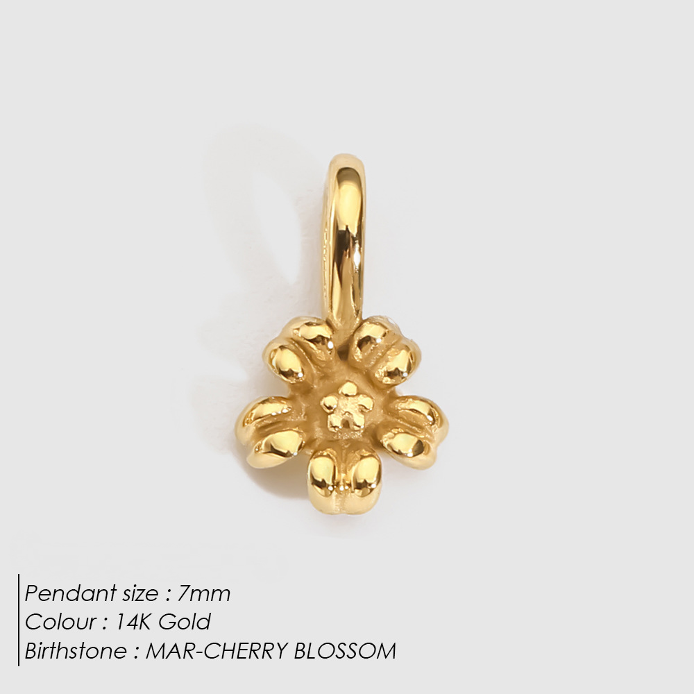 Stainless Steel Birthday Three-dimensional Flower Pendant