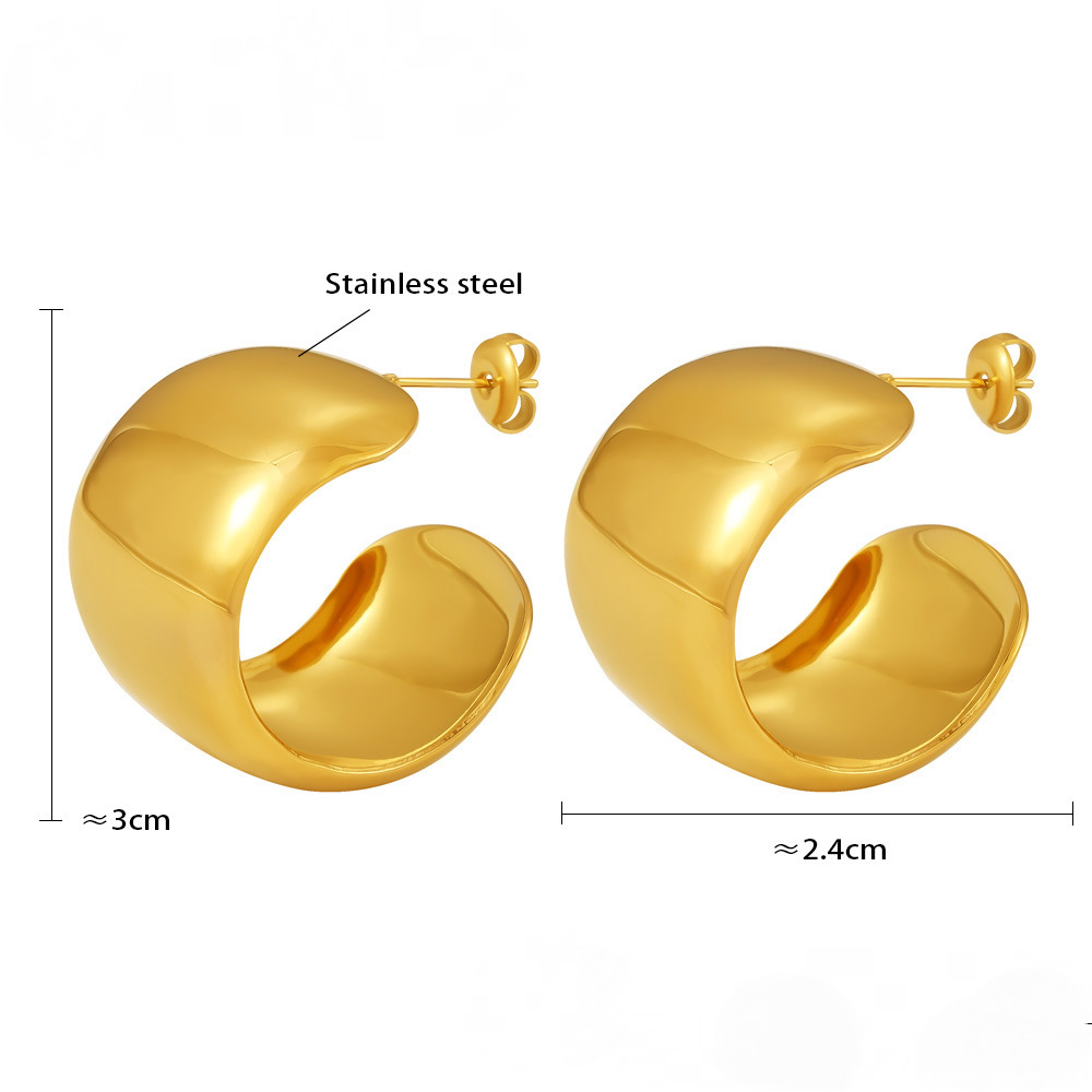 Stainless Steel Chunky Hoop Earrings
