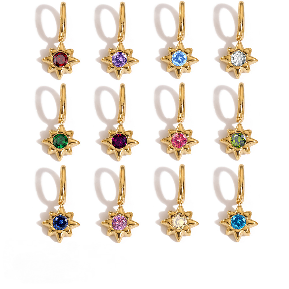 Stainless Steel Cubic Zirconia Star Pendant
